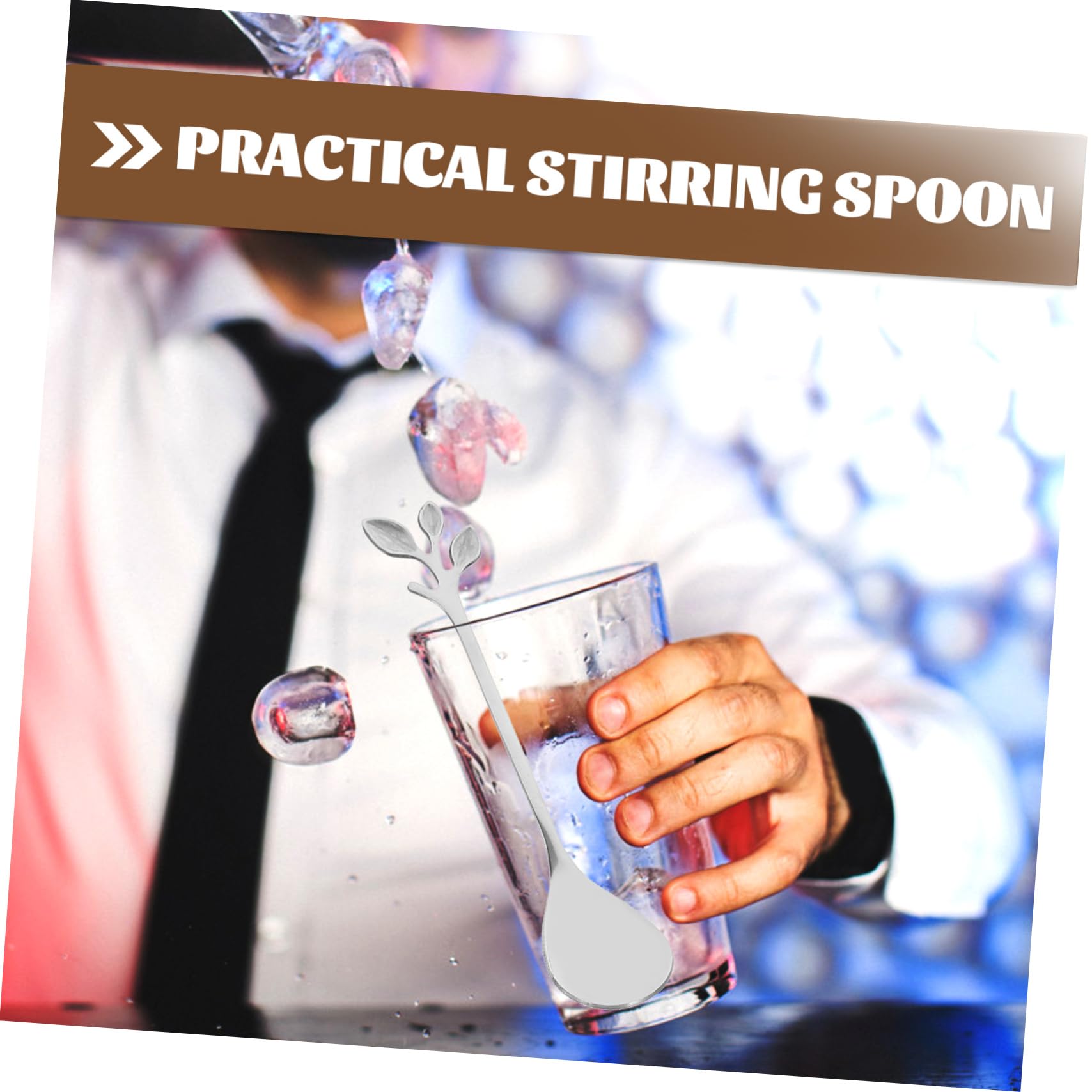 ULTECHNOVO 60pezzi Cucchiai Inox Per Cocktail Manico Esteso Per Mischiare Bevande e Dessert Acciaio Inossidabile Versatile Per Uso Domestico e Bar