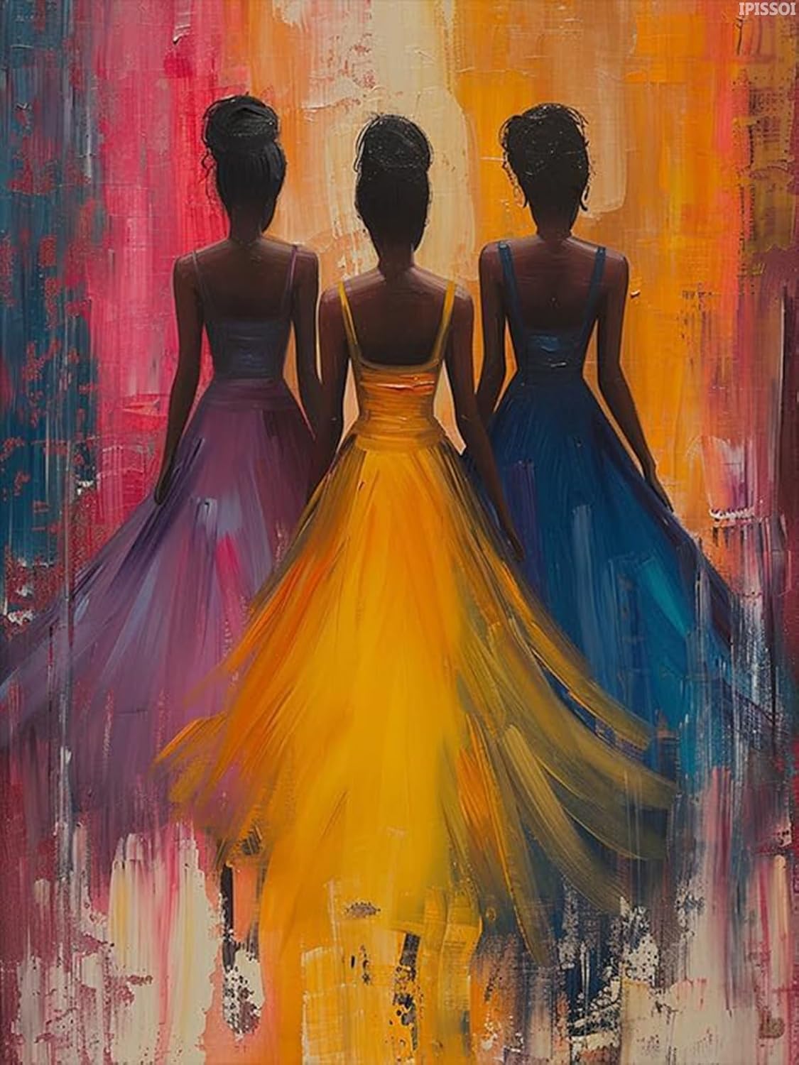 IPISSOI African Women Diamond Painting Kits for Adults, Beauty 5D DIY Diamond Art Kits Full Drill Diamond for Gift Wall Decor Gem Arts 12x16 inch