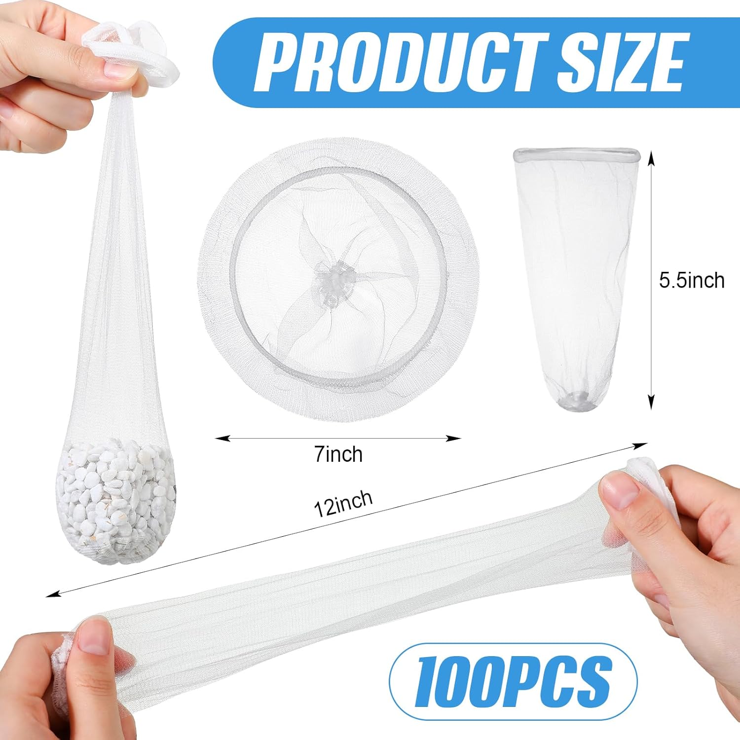 100 pcs pool skimmer socks pool filter socks for skimmer basket inground or above ground pools, cleaning debris and leaves