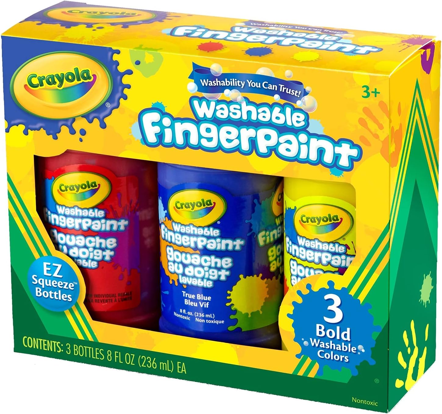 Crayola 8-Ounce Washable Fingerpaint-Primary (3 Count)