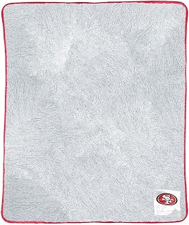 Northwest NFL Silk Touch Sherpa Throw Blanket - Soft & Fluffy - Great for Gamedays - 60" x 50" - Experience Ultimate Comfort (San Francisco 49ers - Red)