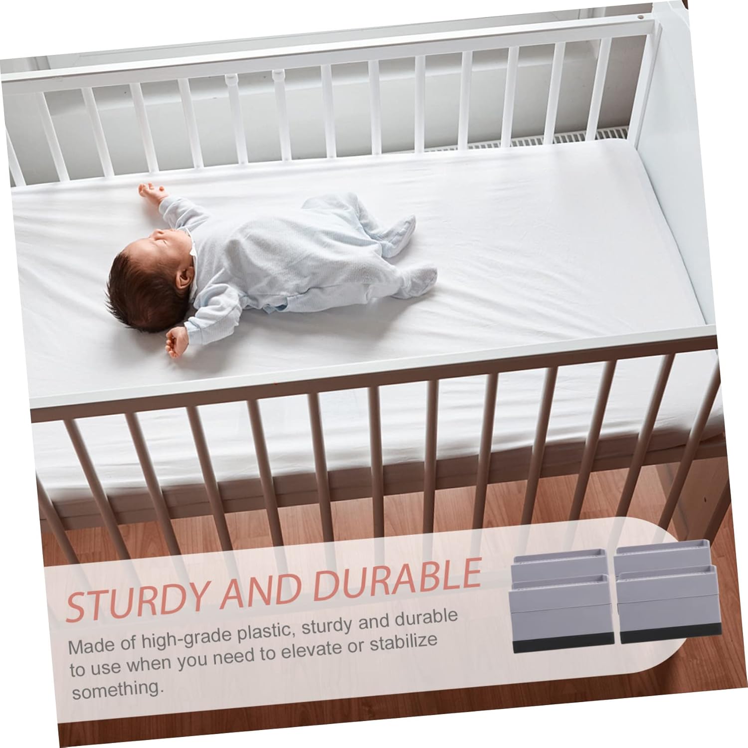 Cabilock 4pcs Elevated Foot Pads Bed Riser Pads for Furniture Nonslip Table Leg Appliance Lift