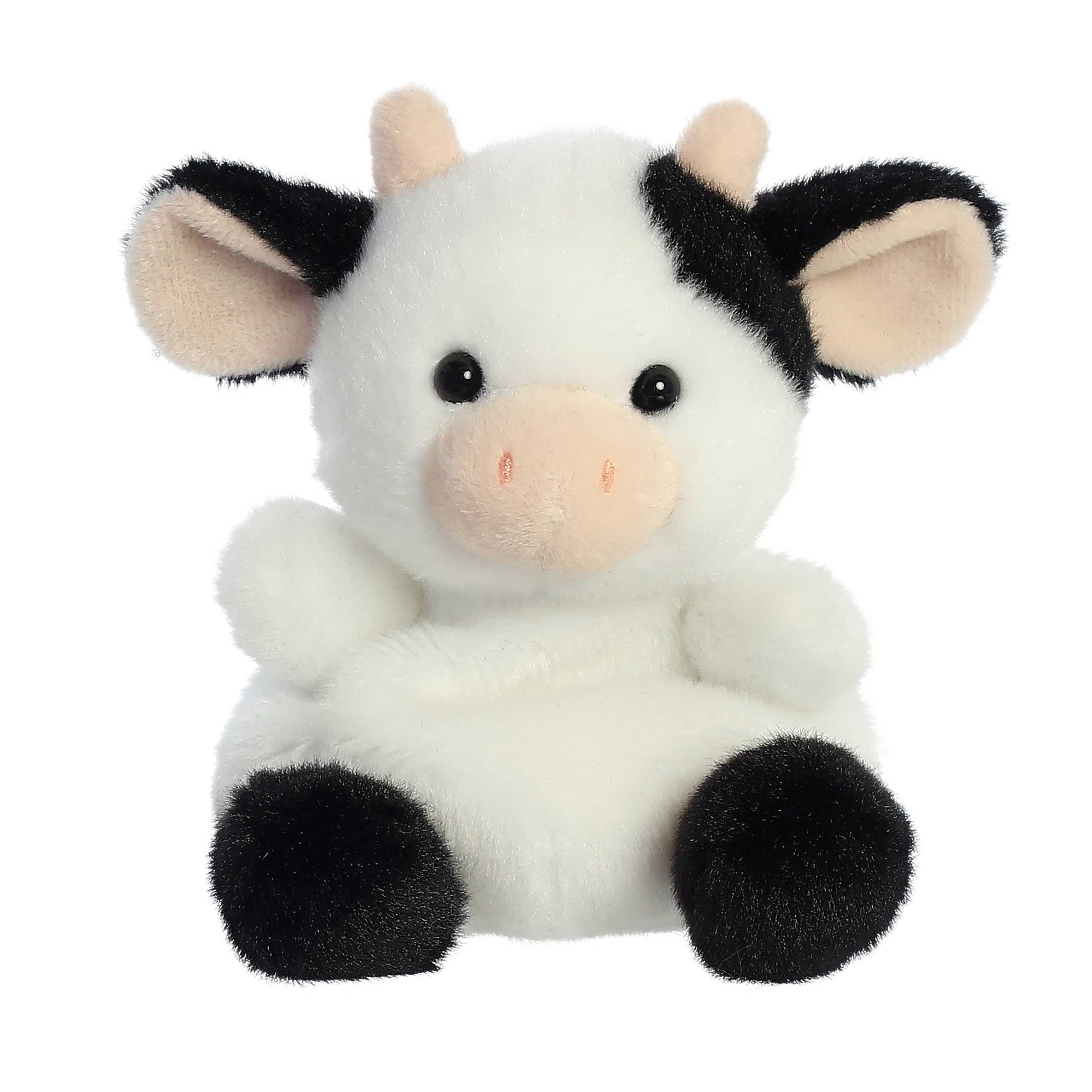 Aurora Palm Pals 4.5" Sweetie Cow Adorable Plush | Bean-filled understuffed bodies with collectible personalities