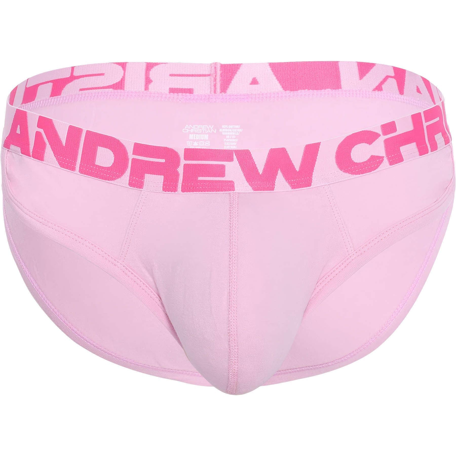 Andrew Christian Men's Pink Underwear, Show-It Retro Brief, Size Xl, Pack Of 1