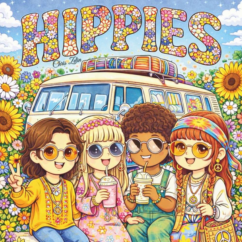 Hippies: Colorea momentos, adorables y relajantes Hippy