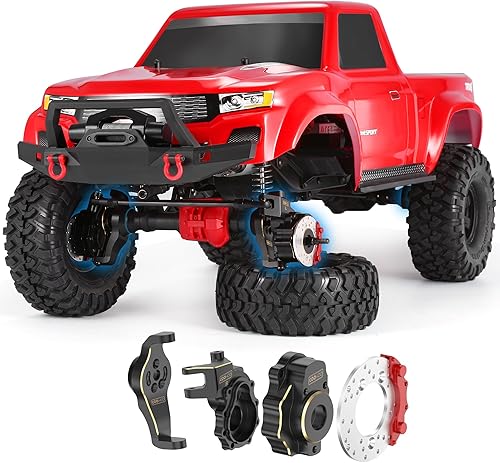 Miniatura 5 de COOWOO Juego de piezas mejoradas de latón para camiones RC 110 TRX-4 TRX-6, carcasa de portal delantero y trasero, cubiertas de portal, bloques de