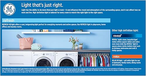 Miniatura 5 de GE Lighting 36948 Bombilla de acabado transparente Refresh HD regulable G25 Globo decorativo 4.5 (reemplazo de 40 W)