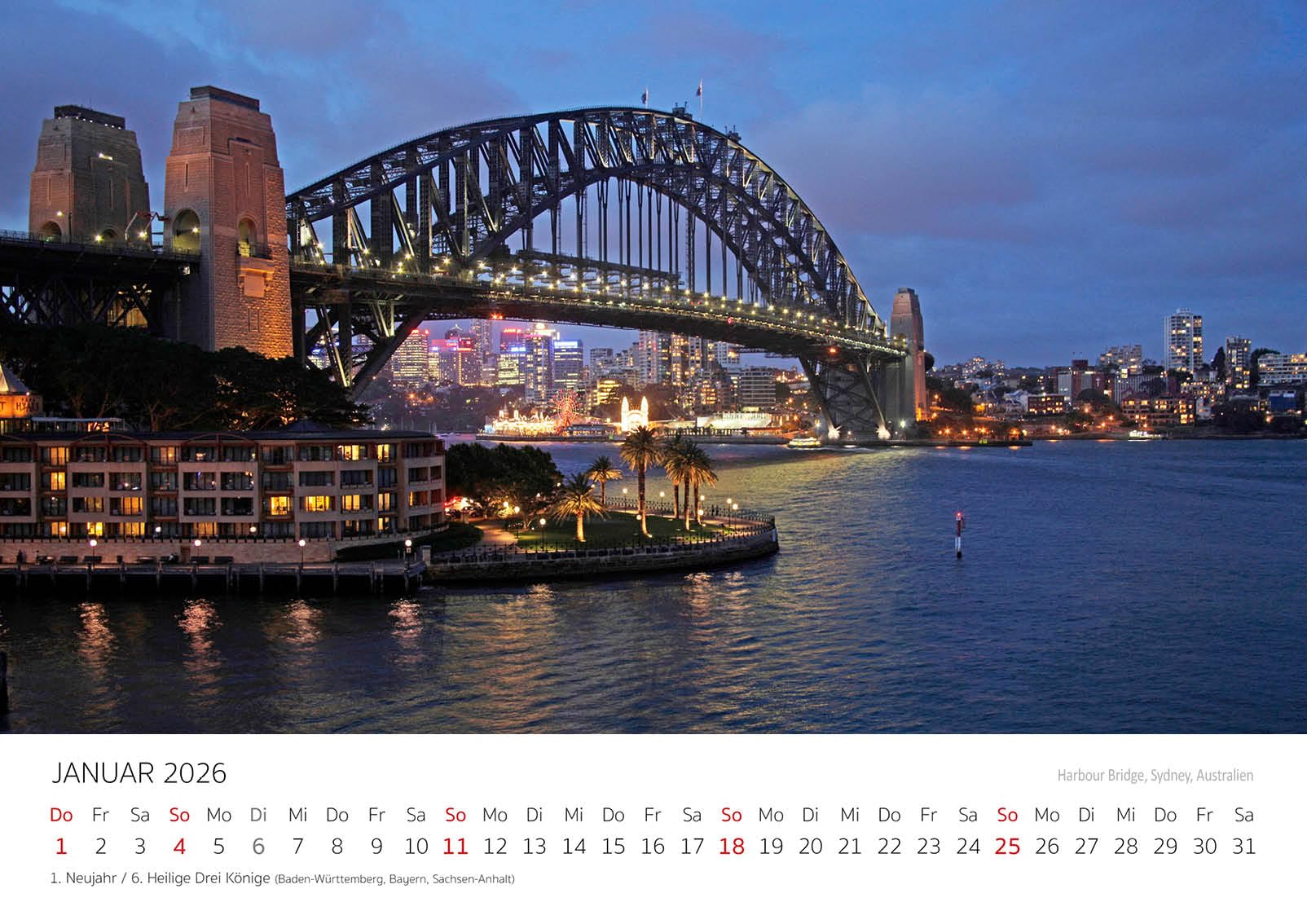 Edition Seidel Premium Kalender Brücken 2026 Format DIN A3 Wandkalender Europa USA Australien Brücke Bauwerke Architektur Peter Schickert