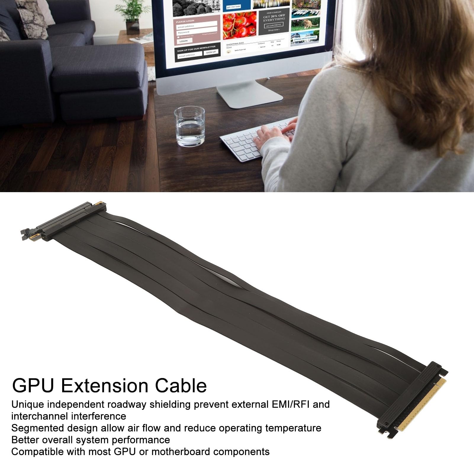 Cryfokt Przewód Przedłużający PCIE4.0 X16 do Karty Graficznej, Wysokiej