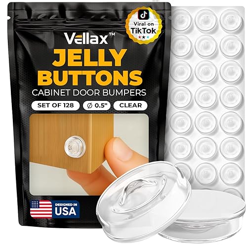 128 Self Adhesive Cabinet Door Bumpers – Sticky Clear Silicone