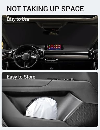 Vista 366 de Proadsy Parasol para parabrisas para BMW X1 F48 2016-2022 de 4 capas plegable, protector de parasol frontal que bloquea los rayos UV y mantiene