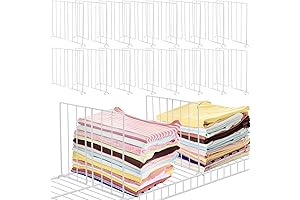 Set of 12 Wire Shelf Dividers & Closet Shelf Organizer