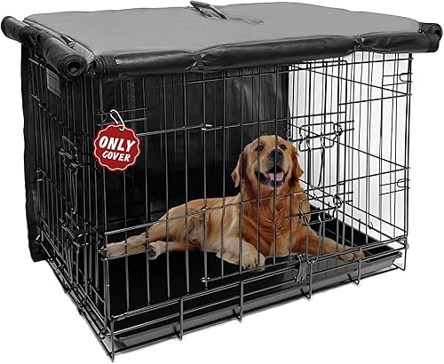 Funda para jaula de perro para jaula de perro de 42 pulgadas con 1 2 3 puertas. Tela Oxford 600D impermeable duradera para interiores y exteriores