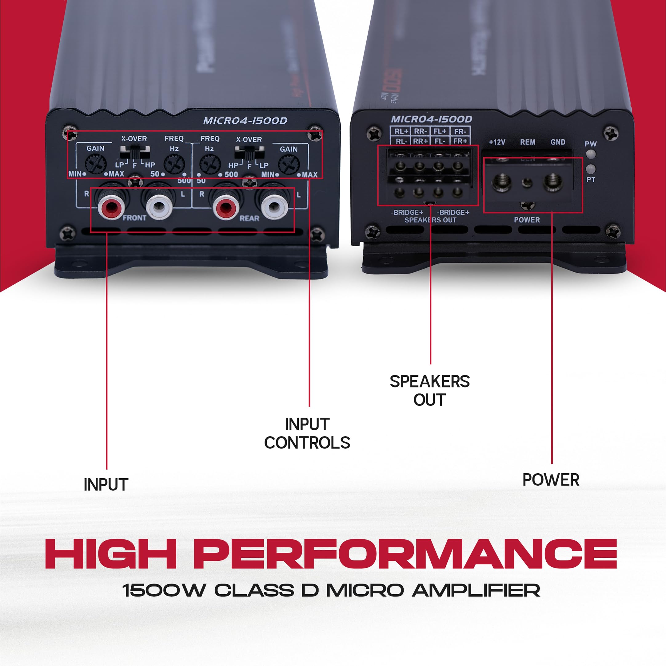 Amazon.co.jp: Power Acoustik 4チャンネルカーアンプ – 最大1500W
