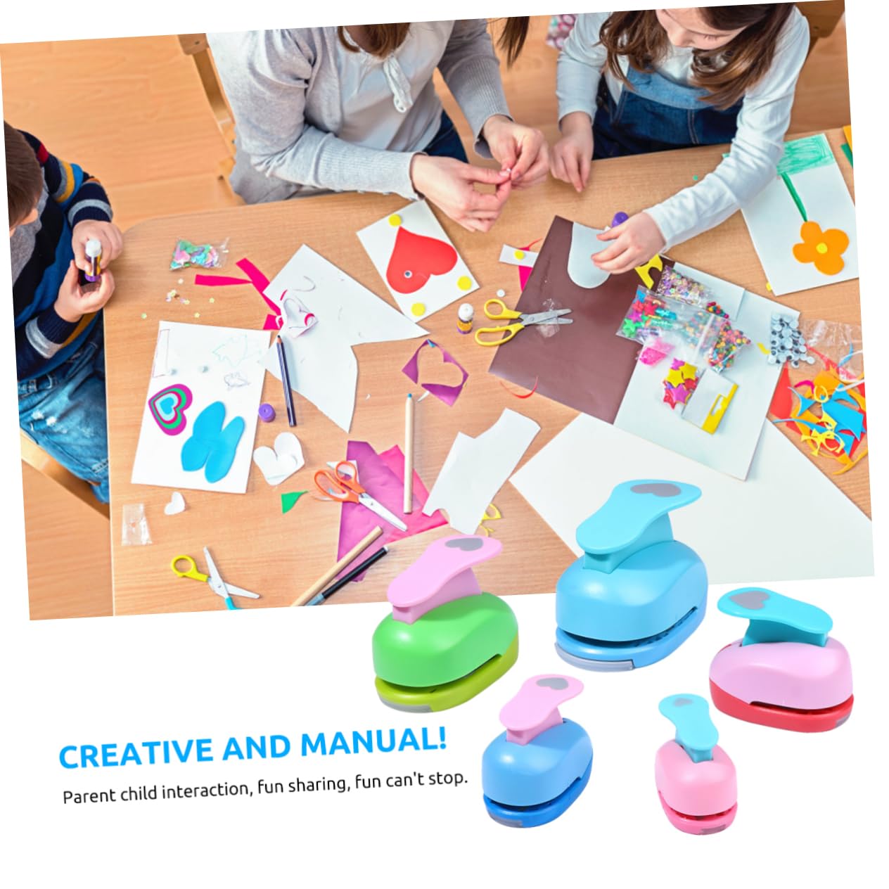 Punzone per Carta a Cuore 5 Pezzi Set Manuale 9-50 Mm
