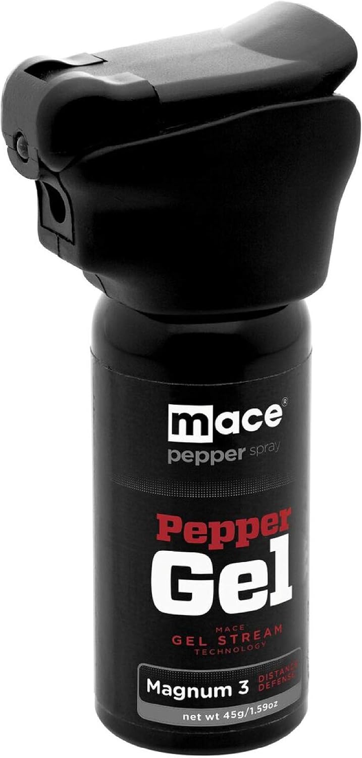 Mace Brand Pepper Gel, Magnum 3, Magnum 4, Magnum 9, or Night Defender with LED Light, Black