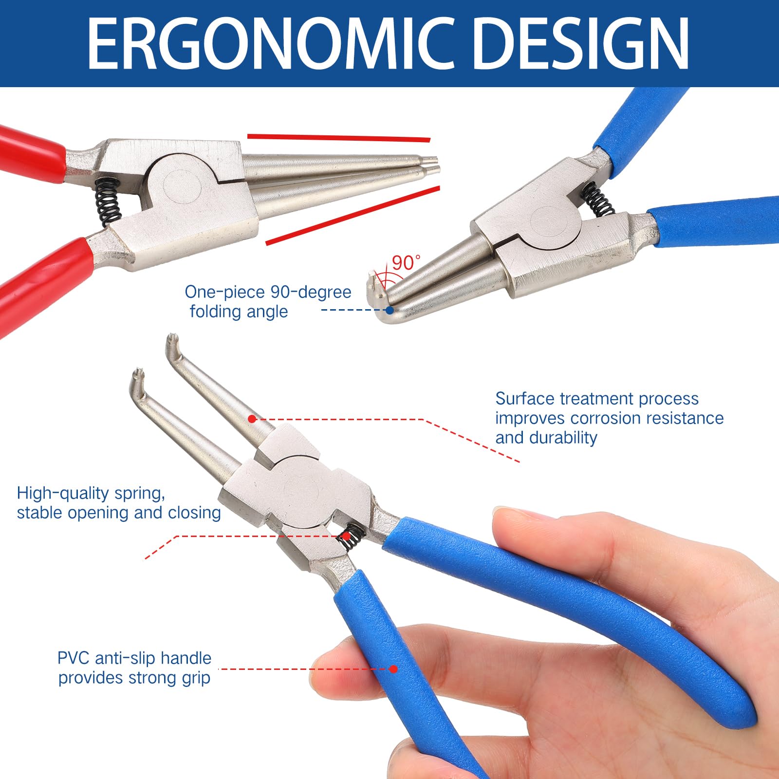 Snapklik.com : Leriton 8 Pcs Snap Ring Pliers Set 7 Inches Circlip ...
