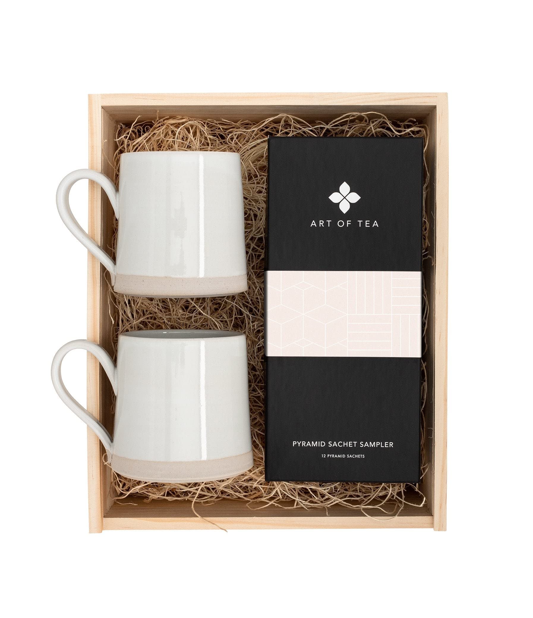Art Of Tea | Tea Gift Sets (2 12oz Tea Snob Mugs and 12 Count Assorted Sampler) | Tea For Two