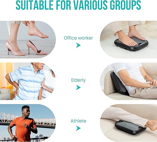 Vista 7 de Snailax 2 en 1 Shiatsu masajeador de pies y espalda con calor, funda lavable, nodos de masaje flexibles para todos los tamaños de pies, calentador