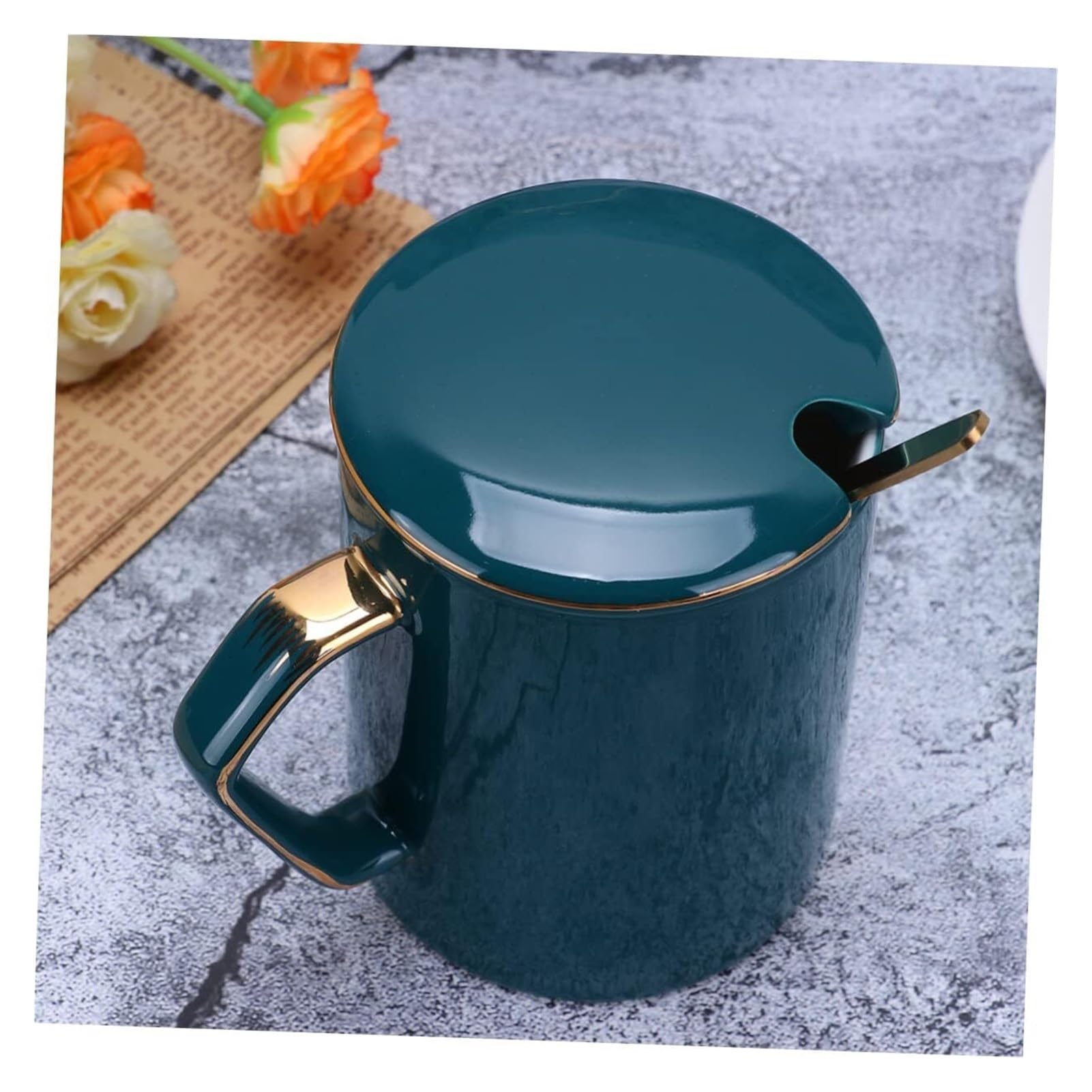 Tazas de café, tazas de bebidas, taza de cerámica con tapa, taza con tapa, taza para beber, taza de agua, taza de regalo, taza de porcelana, taza de café verde, taza de personalidad con tapa, taza de