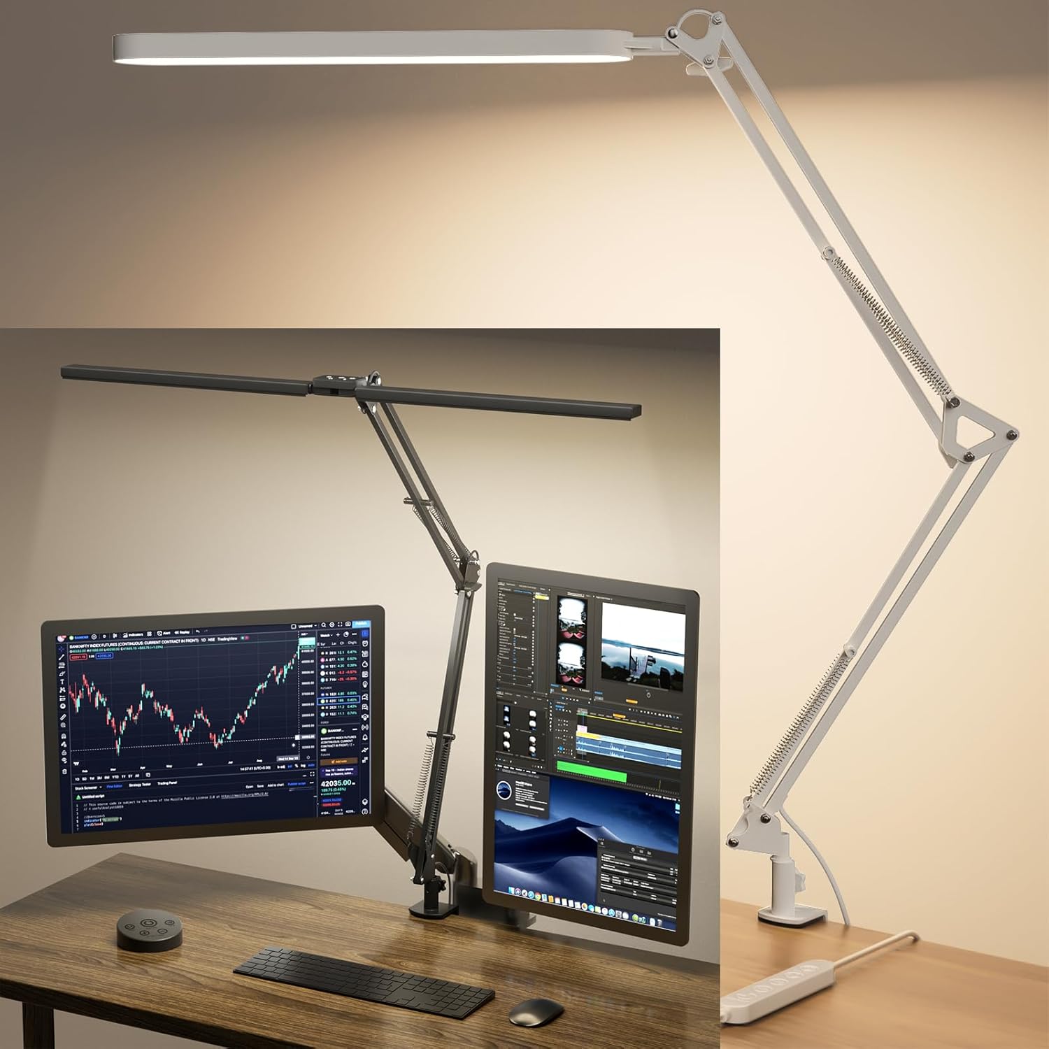 SKYLEO Desk Lamp - LED Desk Light - 5 Color Modes X 11 Brightness Levels, Timmer & Memory Function, Eye Caring, Easy Installation