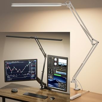 SKYLEO Desk Lamp - LED Desk Light - 5 Color Modes X 11 Brightness Levels, Timmer & Memory Function, Eye Caring, Easy Installation