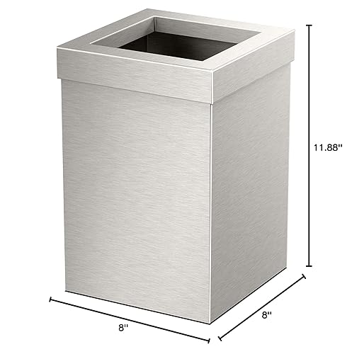 Miniatura 4 de Gatco 1914, Cesta de basura cuadrada moderna, níquel satinado