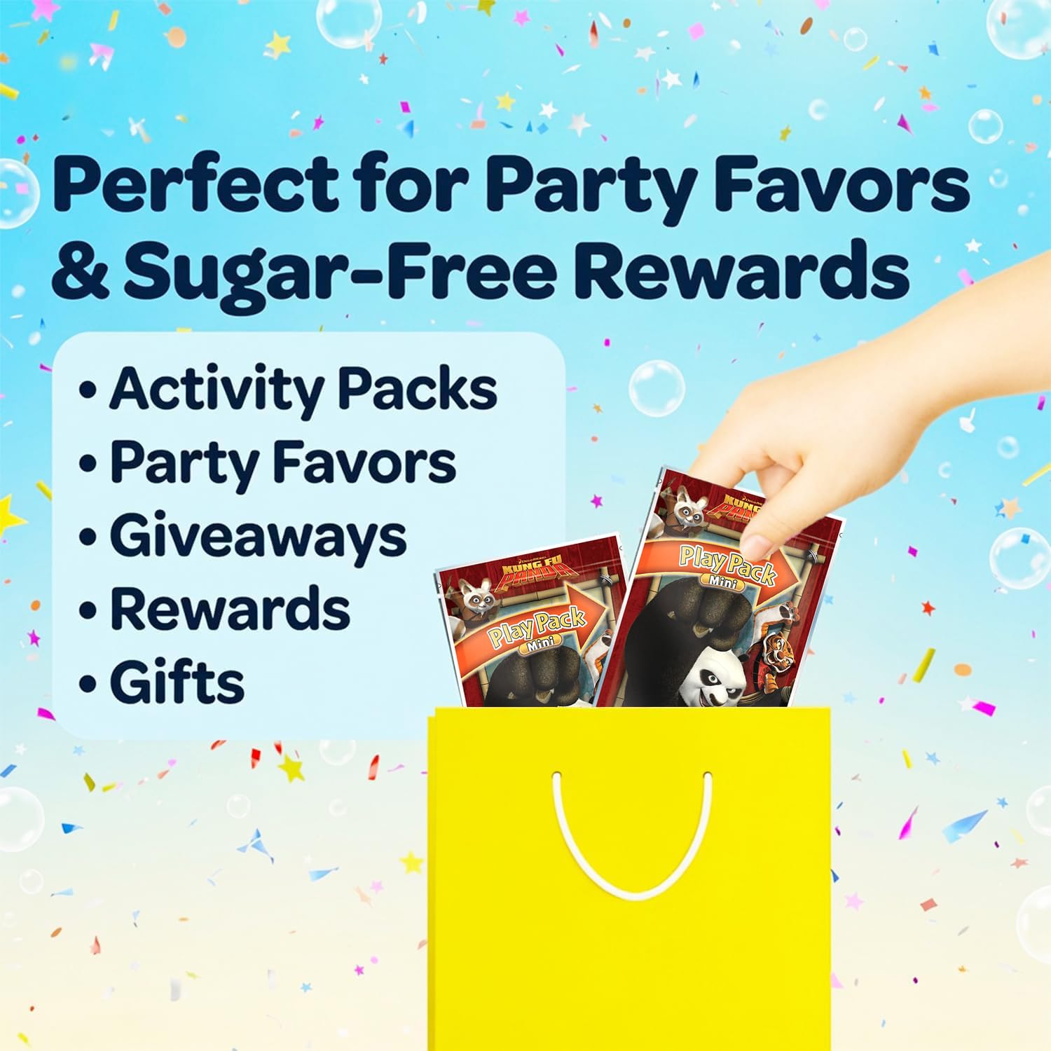 Dreamworks Kung Fu Panda Mini-Partygeschenk-Set – Paket mit 24 Kung-Fu-Panda-Spielpackungen mit Malvorlagen, Aufklebern und mehr, Kung-Fu-Panda-Partyzubehör