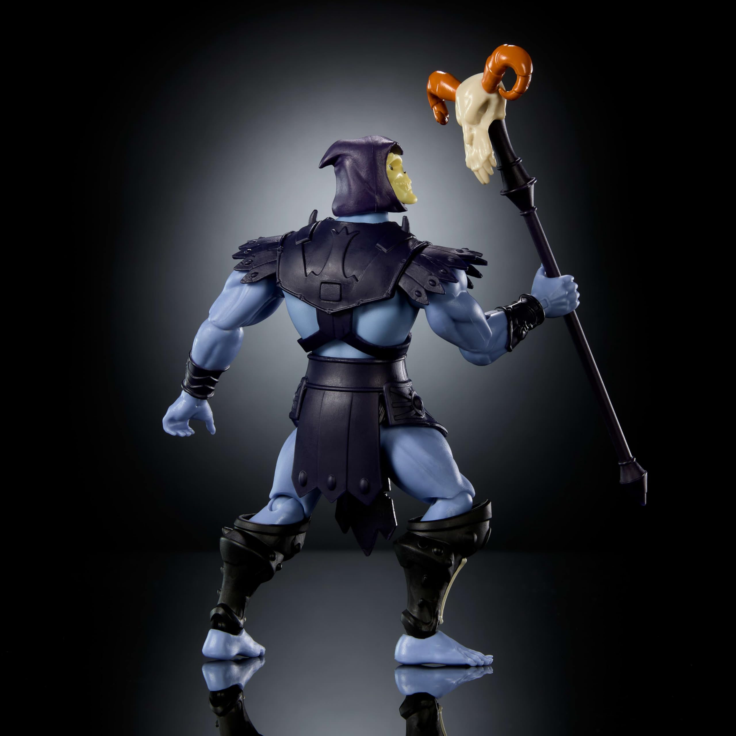 Masters of the Universe Origins 200X Skeletor figurka 14 cm | MOTU Cartoon Collection, czarny charakter z kreskówki z lat 80., szczegółowy design z peleryną, kosturem i 2 mieczami, JHJ97