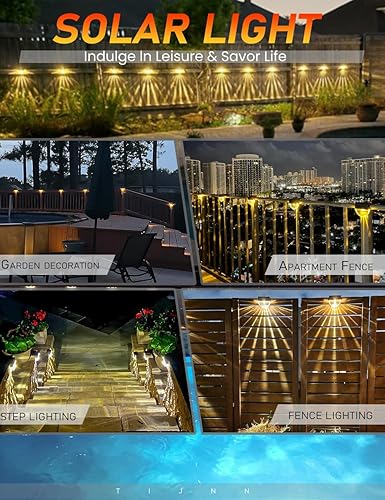 Miniatura 10 de Solar Deck Lights Outdoor Lighting Backyard Decor Outside Step Lights Garden Post Fence - 6 Pack 6 Pack