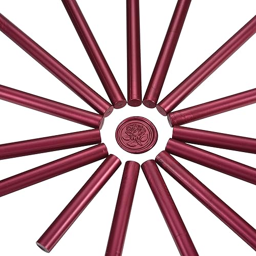 Miniatura 3 de Yoption 15 barras de cera de sellado de pistola de pegamento fucsia para sello de cera, ideal para invitaciones de boda, sobres, tarjetas, ideas de
