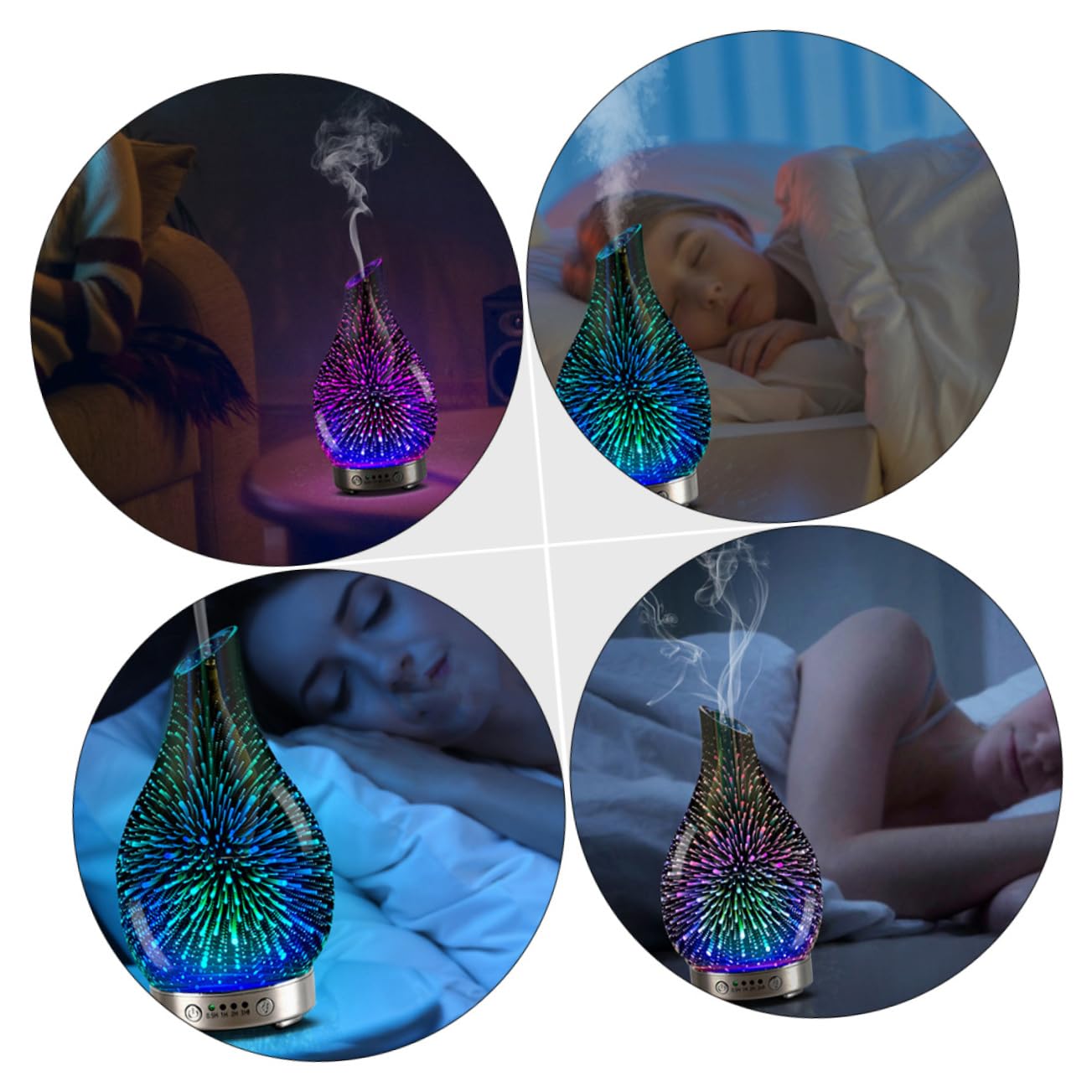 Diffusor Mit Kühlem Nebel Und Farbwechsel-led-licht Stummer Luftbefeuchter Aus Glas Für Ätherische Öle Geeignet Als Haushaltsnachtlicht