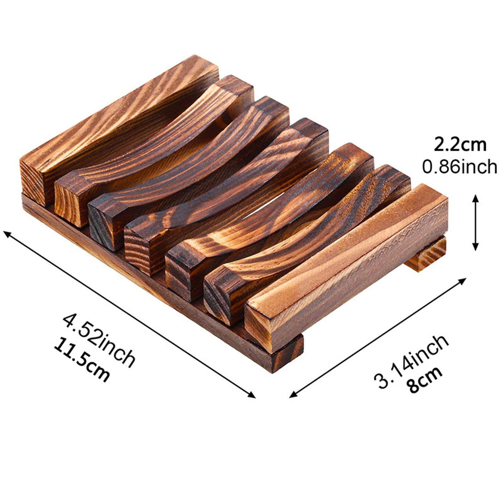 3 Teiliges Seifenschalen Set Aus Holz mit Selbstentleerender Seifenablage Und Praktischem Ablagefach mit Schutzgitter für Dusche, Küche, Spüle, 6 Stück
