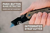 Vista 2 de Spec Ops Tools - Cuchillo utilitario plegable con cuchilla retráctil, incluye 3 cuchillas extra en el almacenamiento del mango, 3% donado a veteranos
