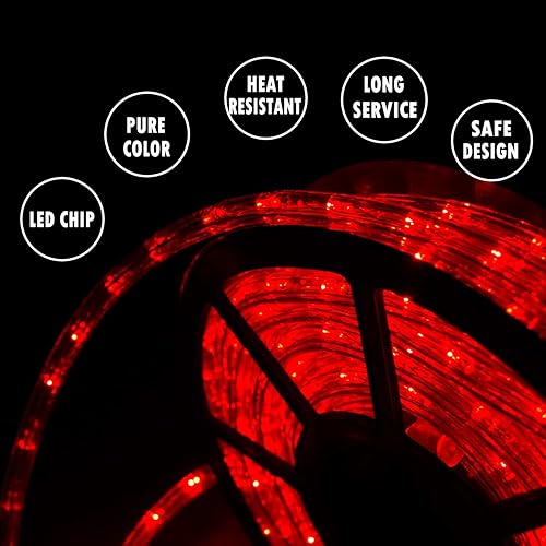 Miniatura 2 de walsport Halloween Christmas Rope Lights Outdoor 100ft LED Decorative Waterproof String Light for Indoor Party Business, 110v LEDs Warm White