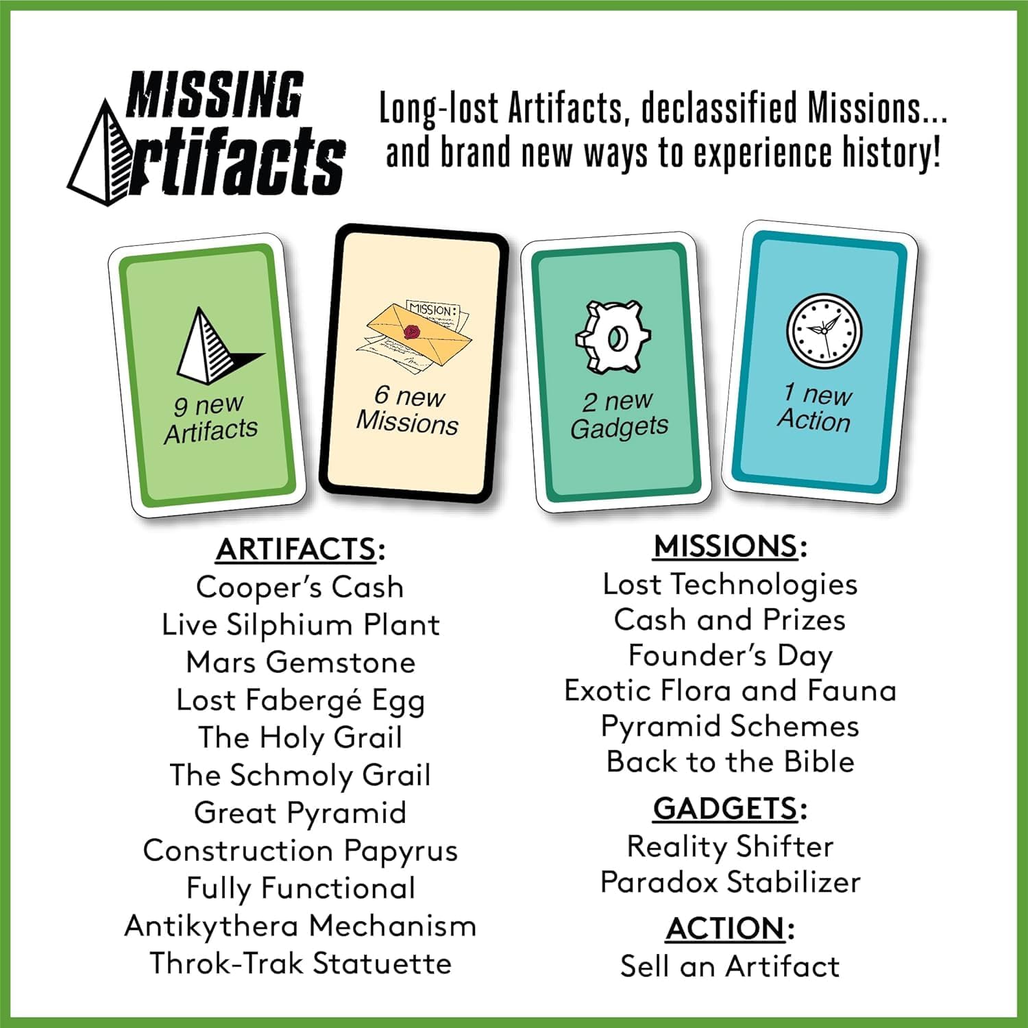 Looney Labs Chrononauts Missing Artifacts Expansion Pack - Discover Long-Lost Artifacts