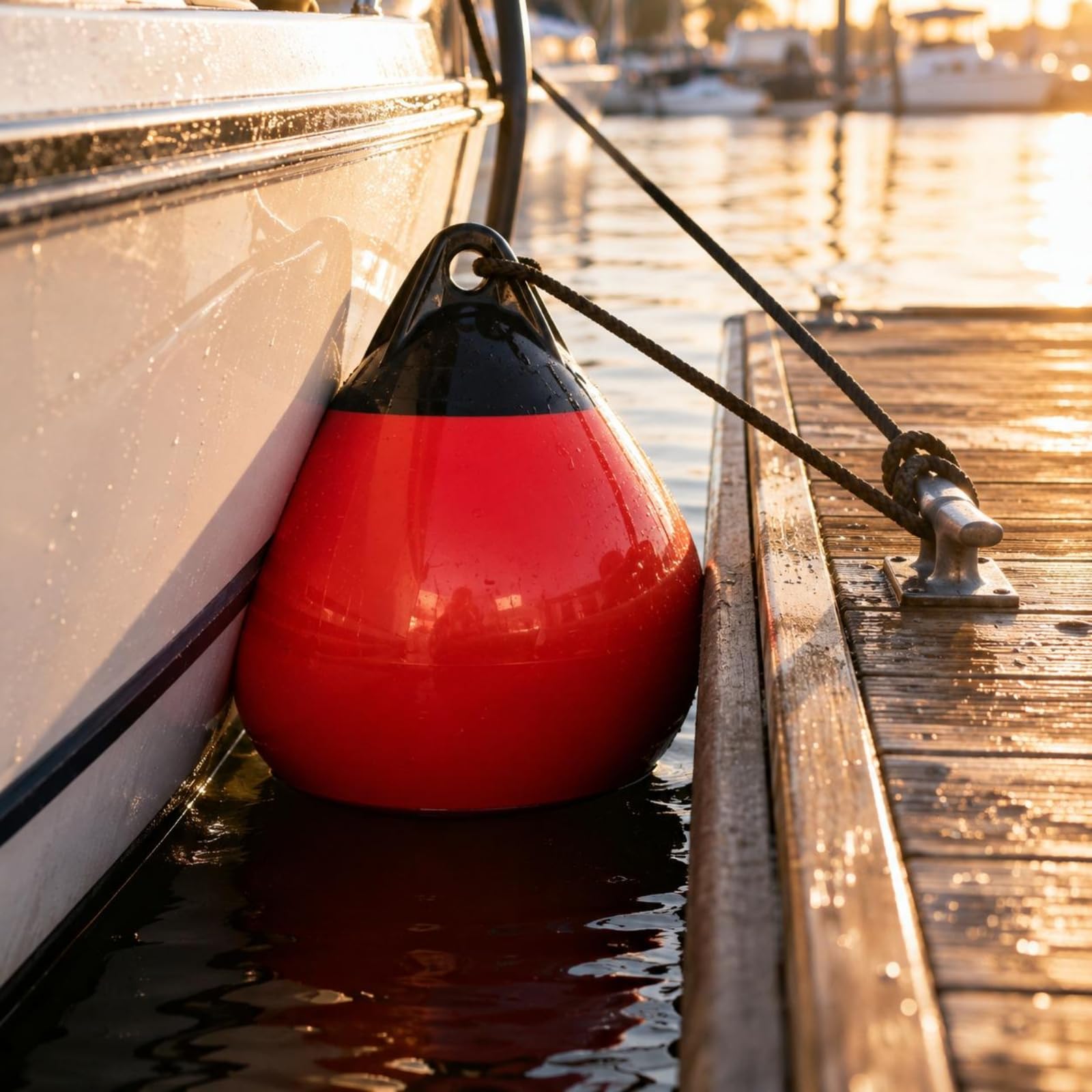 Aufblasbare Schwimmboje Bootsfender Kollisionsschutz Marine Markierung Wasser Plattform Teardropförmig mit Starker Halterung für Bootsverkehr Wassersportverwendung