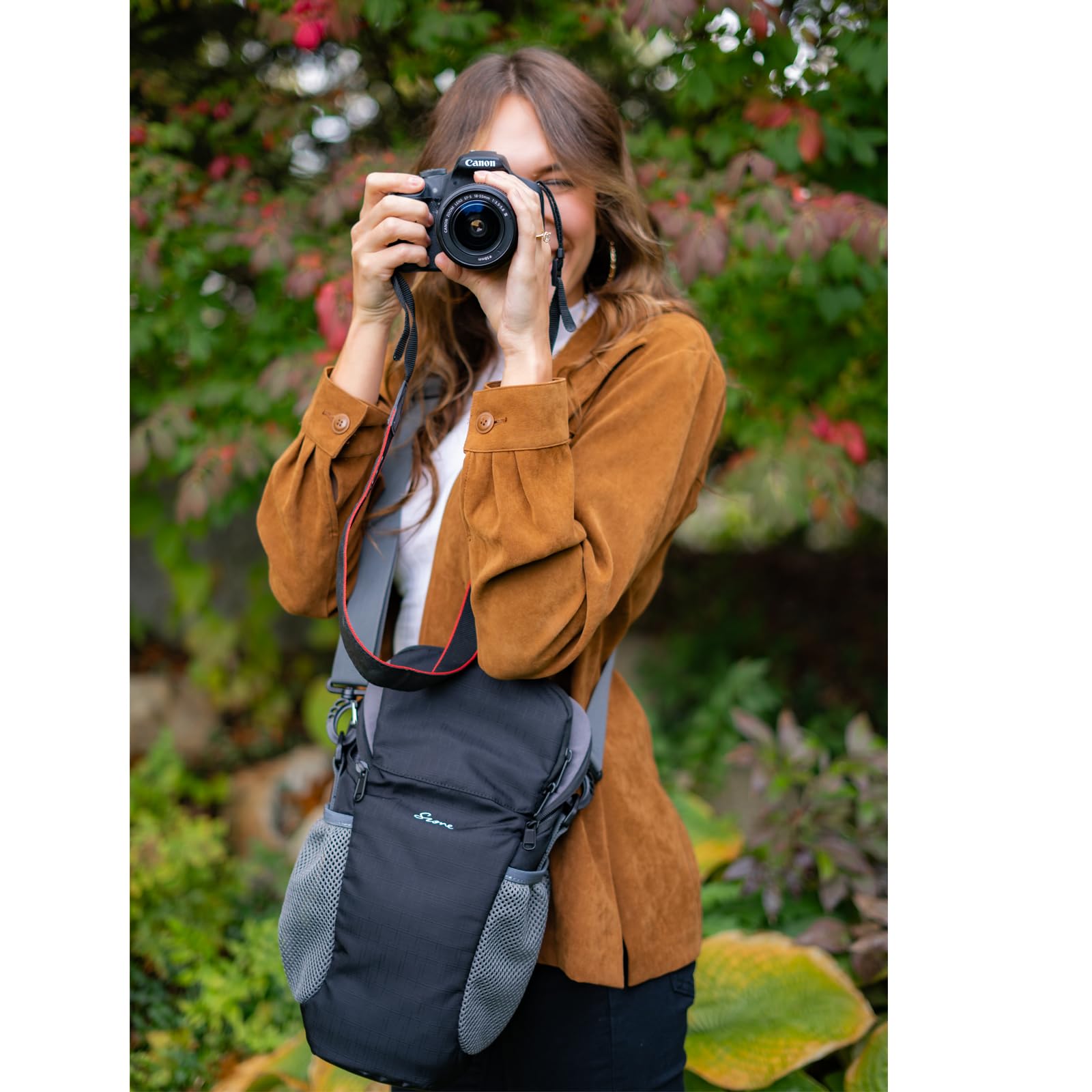 S-ZONE Kameratasche DSLR/SLR wasserdichte Kameratasche für Fotografen Holster Kompatibel mit Nikon Canon Sony