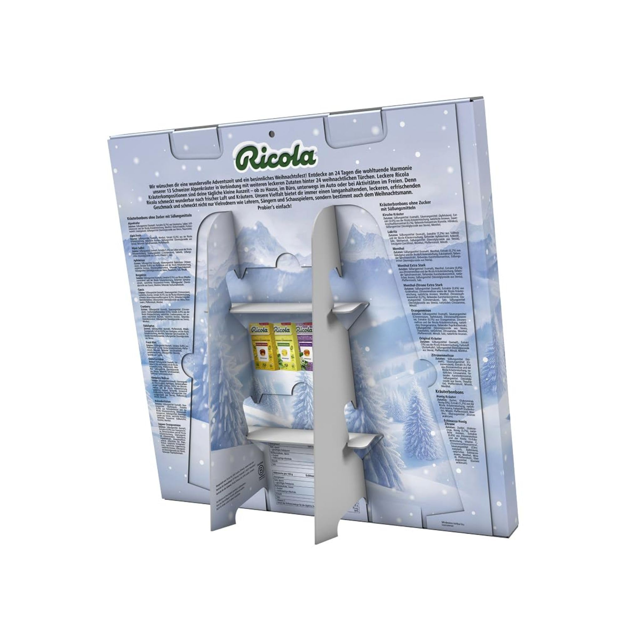Ricola Adventskalender 2025, 24 Türchen, Mix aus Kräuter-Bonbons, Süßigkeiten Weihnachts-Kalender, geeignet für Kinder und Erwachsene, 1 x 360g (Verpackungsdesign kann abweichen)