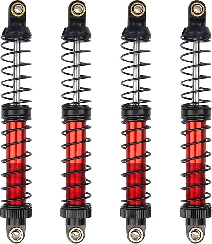 4 amortiguadores de metal Vgoohobby ajustables compatibles con Axial SCX10 Traxxas TRX4 D90 90046 Redcat Gen7 110 RC Crawler Car (rojo, 4.331 in)