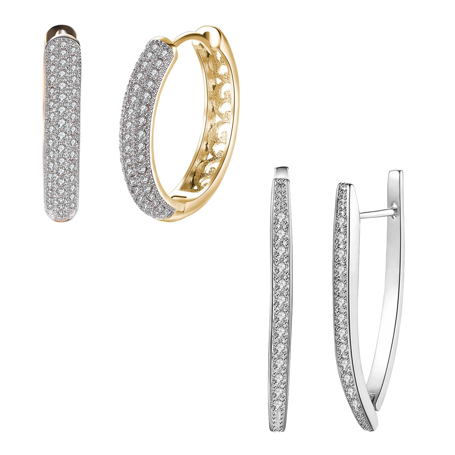 Peora American Diamond Studded Silver Plated Stud Earrings Fashion Wear Stylish Jewellery Gift for Girls & Women (PX8E109) (B0BTPRZF24) Amazon Price History, Amazon Price Tracker