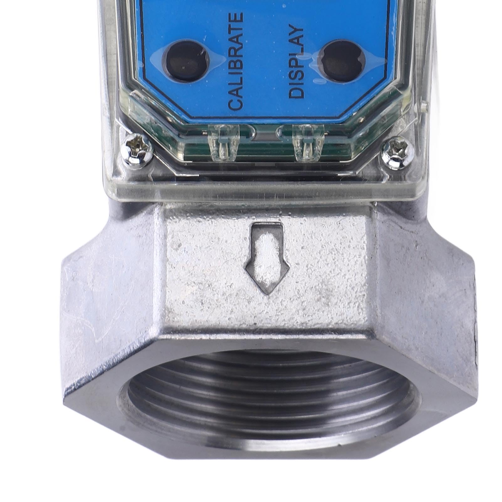 Generic Caudalímetro de Turbina Digital de Metal Duradero, Alta Precisión, GAL QTS PTS L, Medida, Gasolina, Agua, Fluidos (45mm)