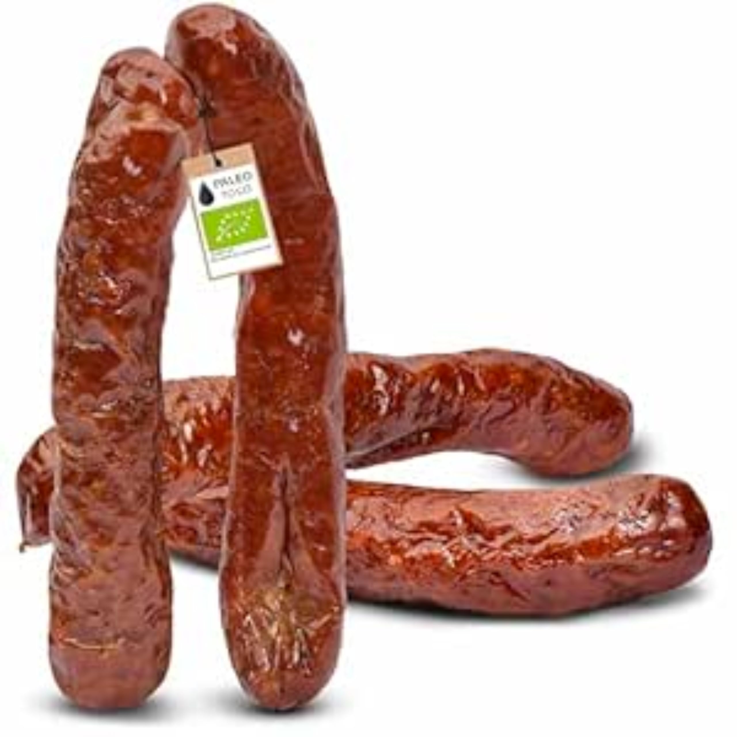 BIO Pfefferbeißer/Feuerbeißer 4 x 2 Paar – Rohwurst aus Rind & Schwein, nicht scharf – Snackwurst, zuckerfrei & glutenfrei – Handgemachte Bio Bauernwürste