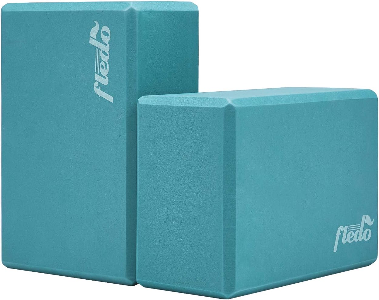 Fledo Yoga Blocks 2 Pack, Foam Yoga Brick, Featherweight and Comfy - Provides Stability and Balance - for Exercise, Pilates, Workout, Fitness & Gym