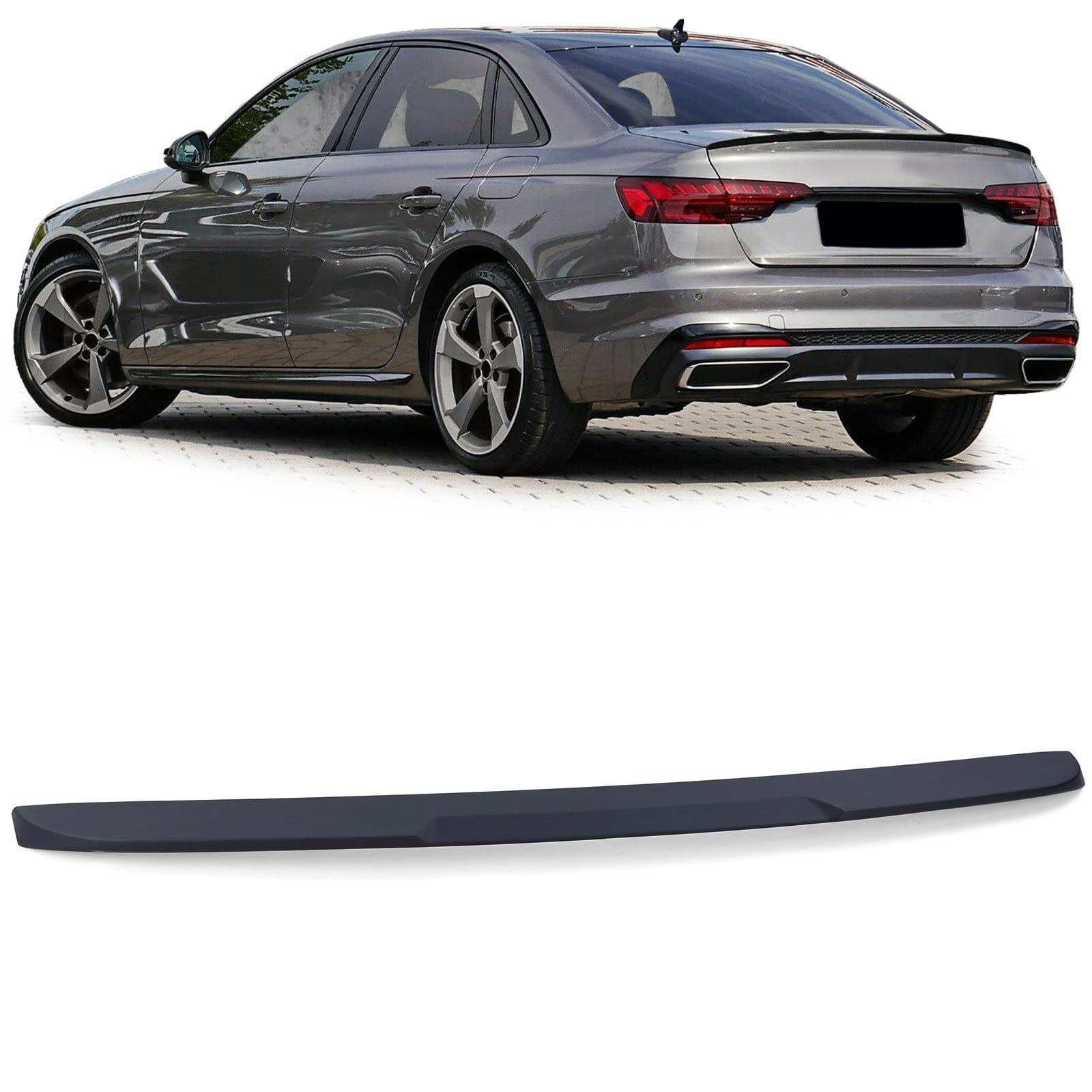 YPSQQHD Car Rear Spoiler Splitter, Rear Trunk Boot Lip Wing lid Spoiler ABS Exterior Accessories, Compatible with Audi A4 B9 Saloon 15-19