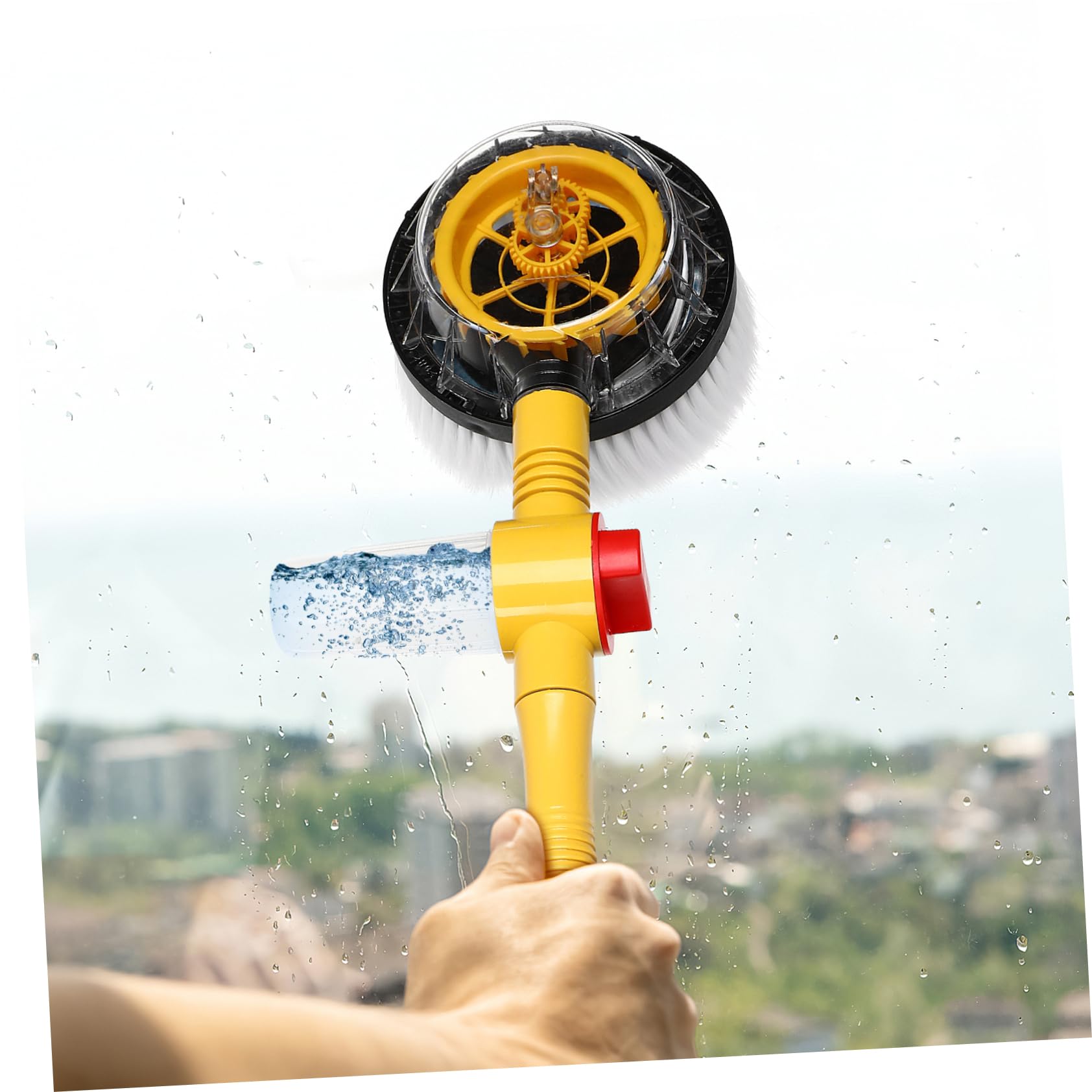 PRETYZOOM 2 Piezas Cepillo de Lavado Automático con Mango para Limpieza de Vehículos Cepillo de Espuma de Microfibra y Boquilla