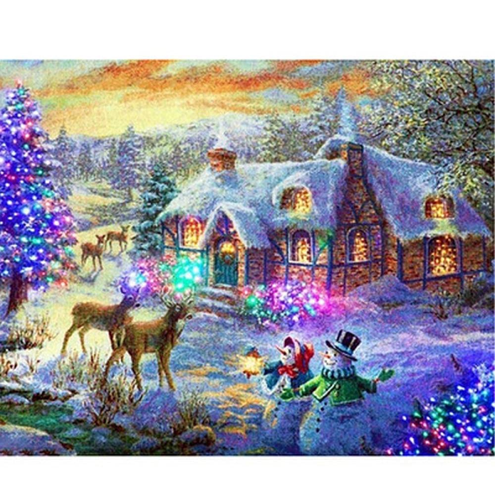 5D Diamond Painting Christmas Eve Linglu Cross Stitch DIY Full Diamond Bedroom Decoration-20*30cm
