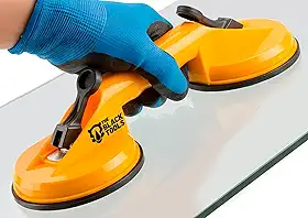 Ventosa Dupla a Vácuo para Vidro, Porcelanato e Mármore 60kg The Black Tools – Alavanca de Sucção, Borracha Alta Aderência, Corpo ABS Resistente