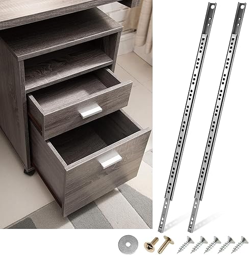 4 guías de cajón con rodamientos de bolas de 16 pulgadas  15.984 in, 2 rieles de metal plegables, riel deslizante bidireccional con tornillos de