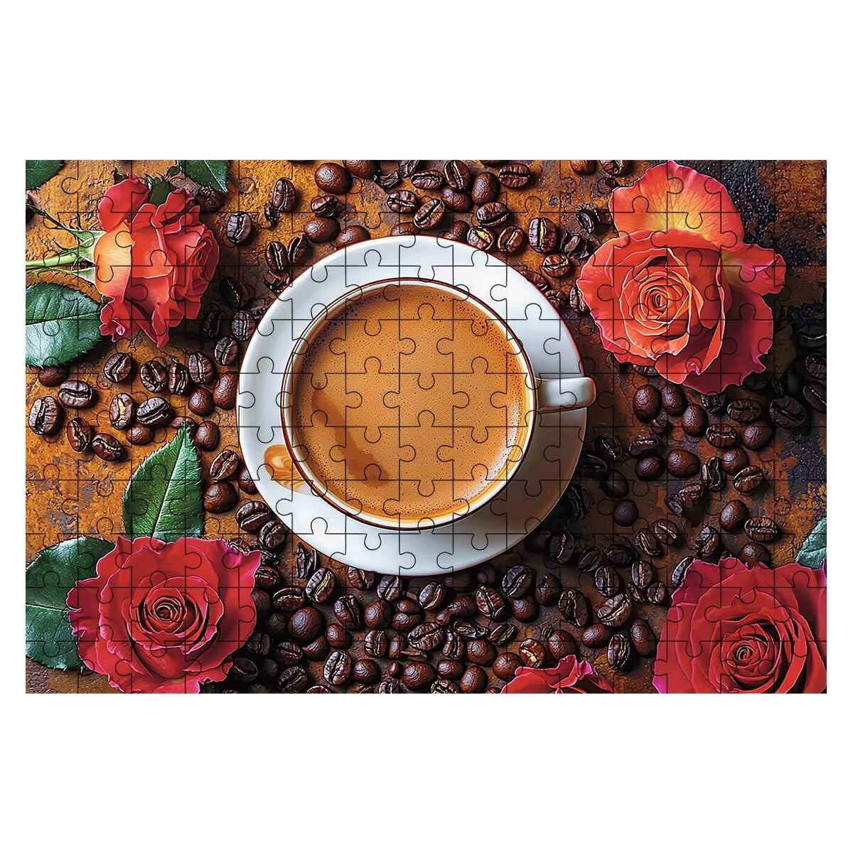 Puzzle 1500 elementów dla dorosłych, puzzle 1500 elementów kawy, różowe puzzle dla dorosłych z wykwintnym pudełkiem do pakowania, gry edukacyjne, duże drewniane łamigłówki na prezent dla kobiet obraz